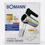 BOMANN HM 6154 CB – Batteur Électrique à Main 600W | خفّاق كهربائي متعدد الاستعمالات مع Fonction Turbo، Fouets وCrochets Pétrisseurs en Inox