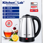 Kitchen Lab KT-EK-015 – Bouilloire Électrique 1.8L 1500W en Acier Inoxydable (Inox).